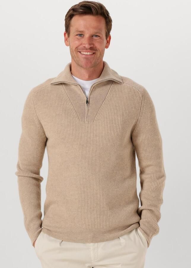 PROFUOMO Heren Truien & Vesten Pullover Half Zip Beige - Foto 4