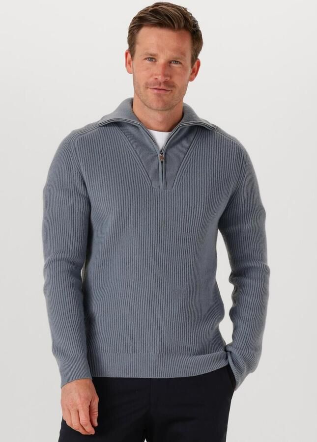 PROFUOMO Heren Truien & Vesten Pullover Half Zip Blauw - Foto 4