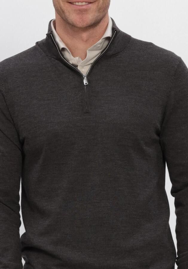 PROFUOMO Heren Truien & Vesten Pullover Half Zip Extrafine Merino Antraciet - Foto 3