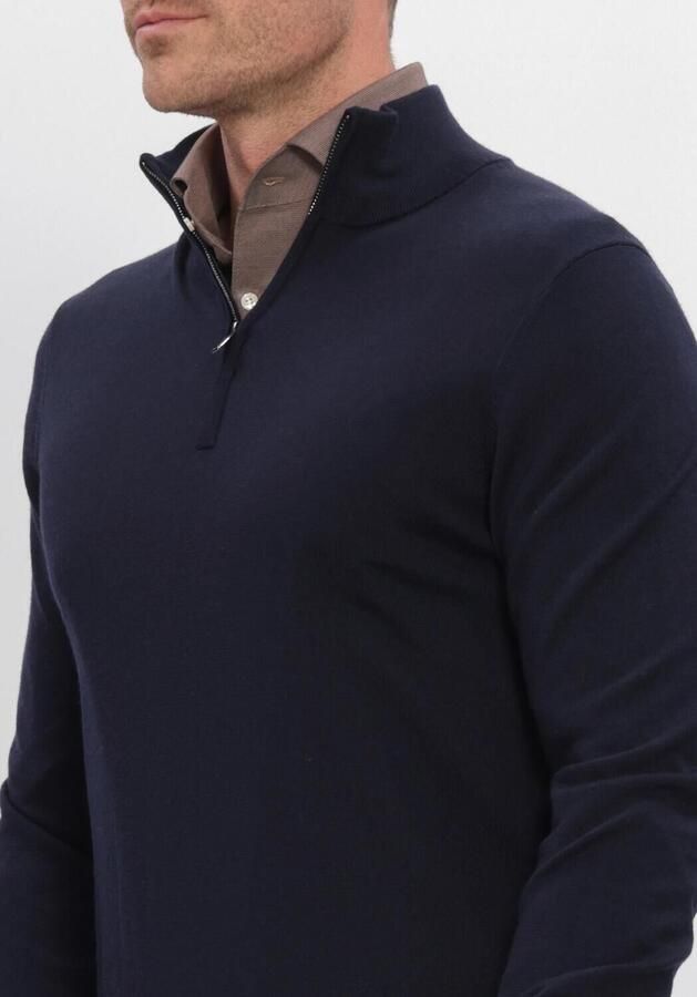 PROFUOMO Heren Truien & Vesten Pullover Half Zip Extrafine Merino Donkerblauw - Foto 3