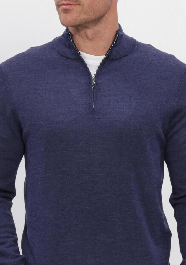 PROFUOMO Heren Truien & Vesten Pullover Half Zip Extrafine Merino Donkerblauw - Foto 3