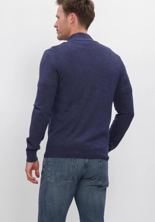 PROFUOMO Heren Truien & Vesten Pullover Half Zip Extrafine Merino Donkerblauw - Foto 2