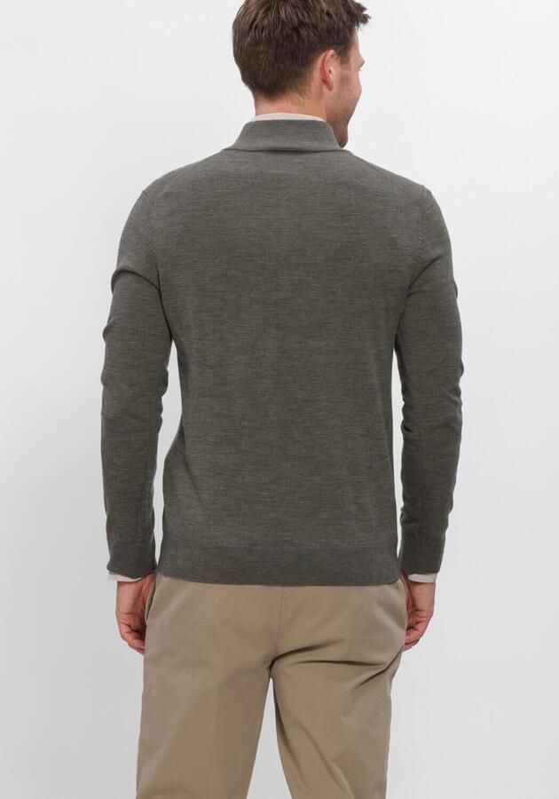PROFUOMO Heren Truien & Vesten Pullover Half Zip Extrafine Merino Donkergroen - Foto 2