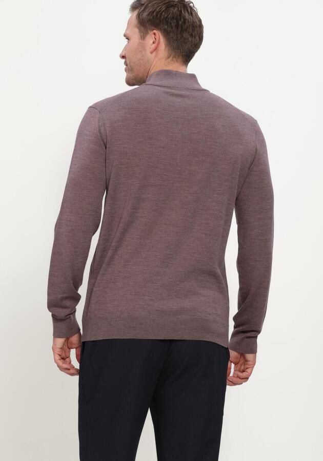 PROFUOMO Heren Truien & Vesten Pullover Half Zip Extrafine Merino Plum - Foto 2