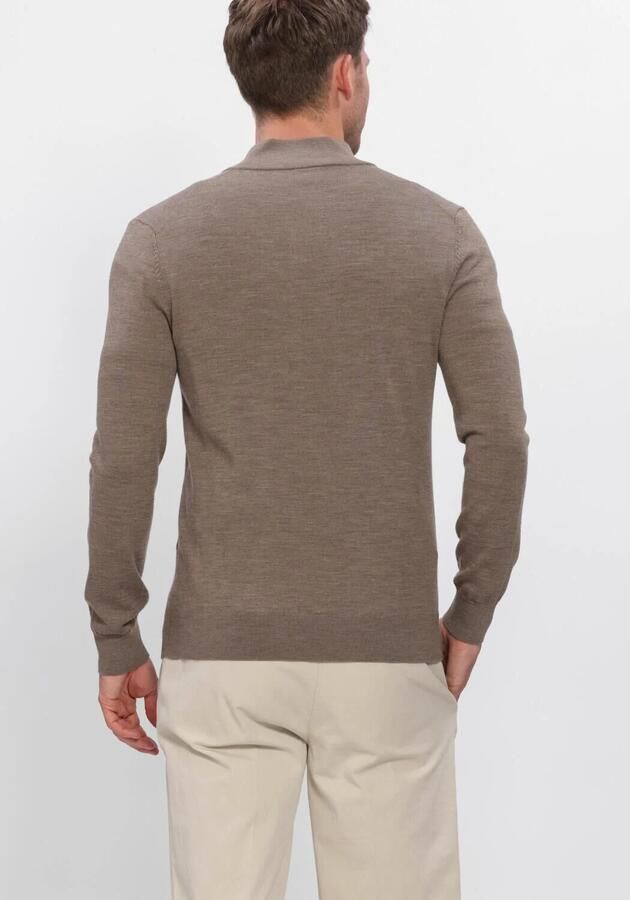 PROFUOMO Heren Truien & Vesten Pullover Half Zip Extrafine Merino Taupe - Foto 2