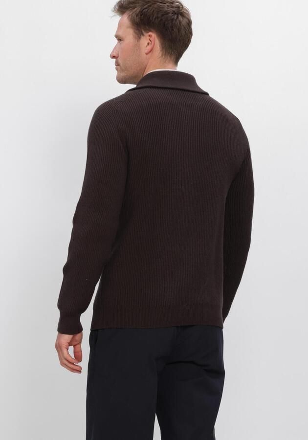 PROFUOMO Heren Truien & Vesten Pullover Half Zip Heavy Wool Bruin - Foto 2