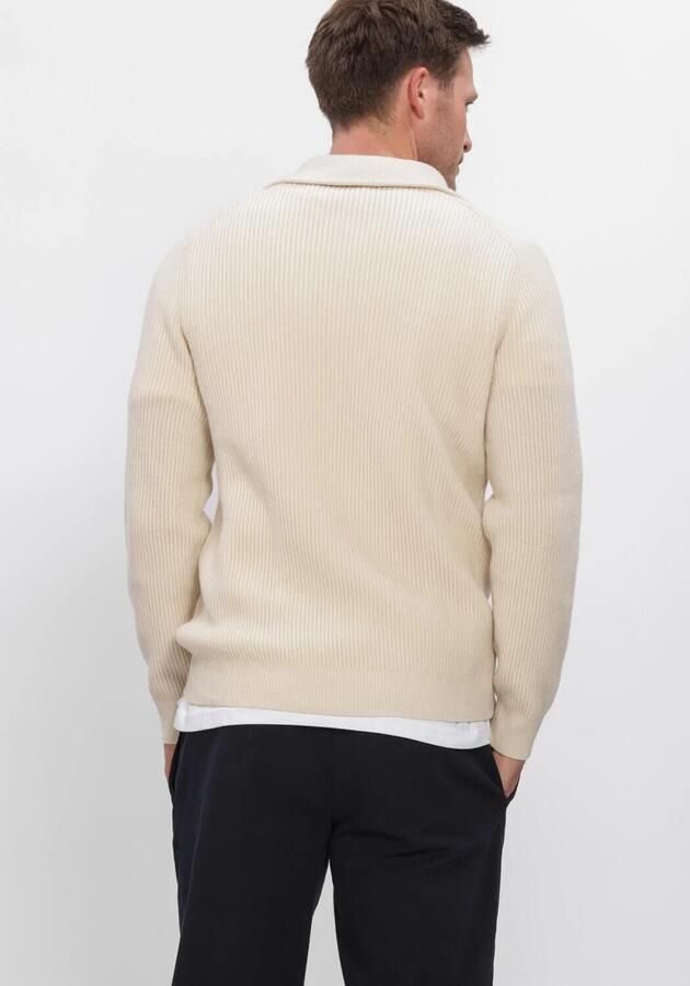 PROFUOMO Heren Truien & Vesten Pullover Half Zip Heavy Wool Creme - Foto 2