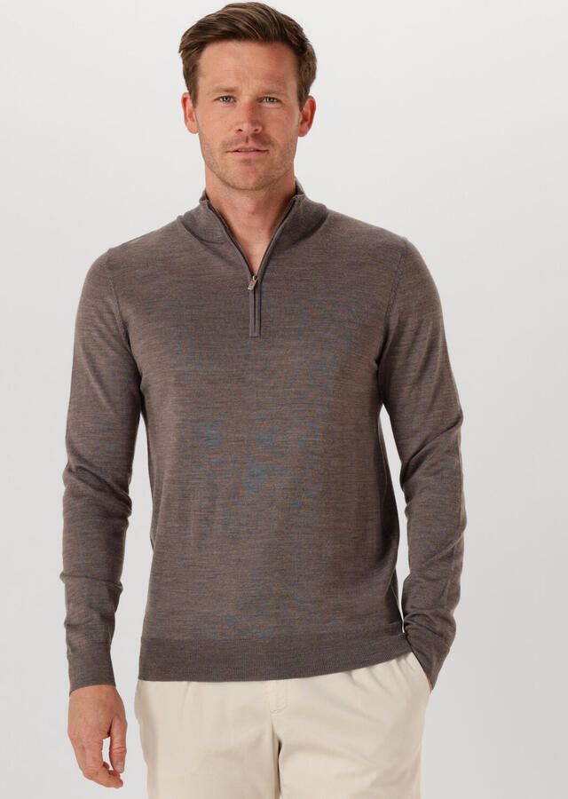PROFUOMO Heren Truien & Vesten Pullover Half Zip Merino Bruin - Foto 4