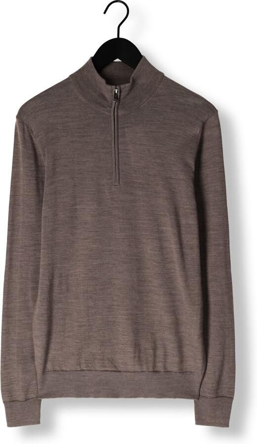 PROFUOMO Heren Truien & Vesten Pullover Half Zip Merino Bruin - Foto 3