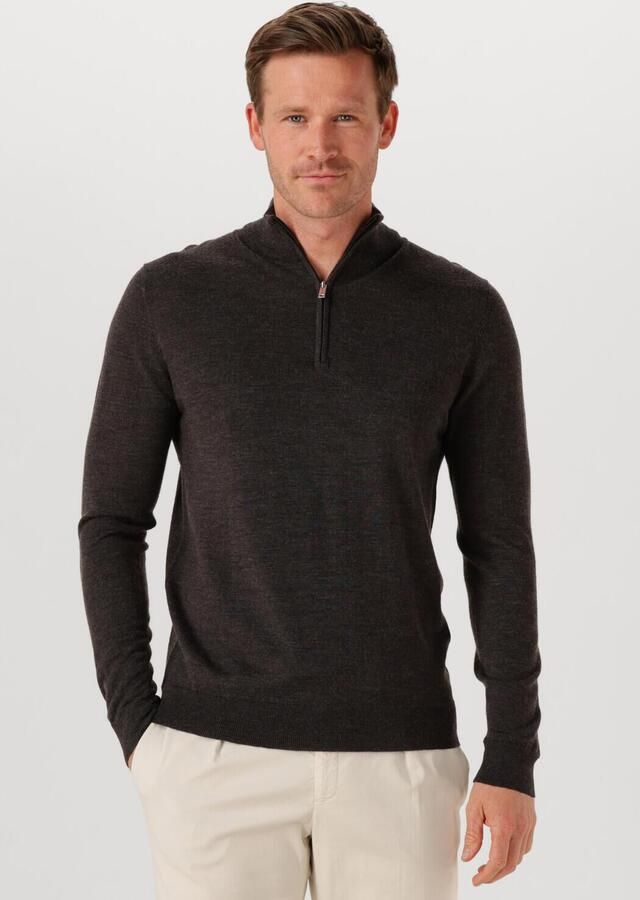 PROFUOMO Heren Truien & Vesten Pullover Half Zip Merino Bruin - Foto 4