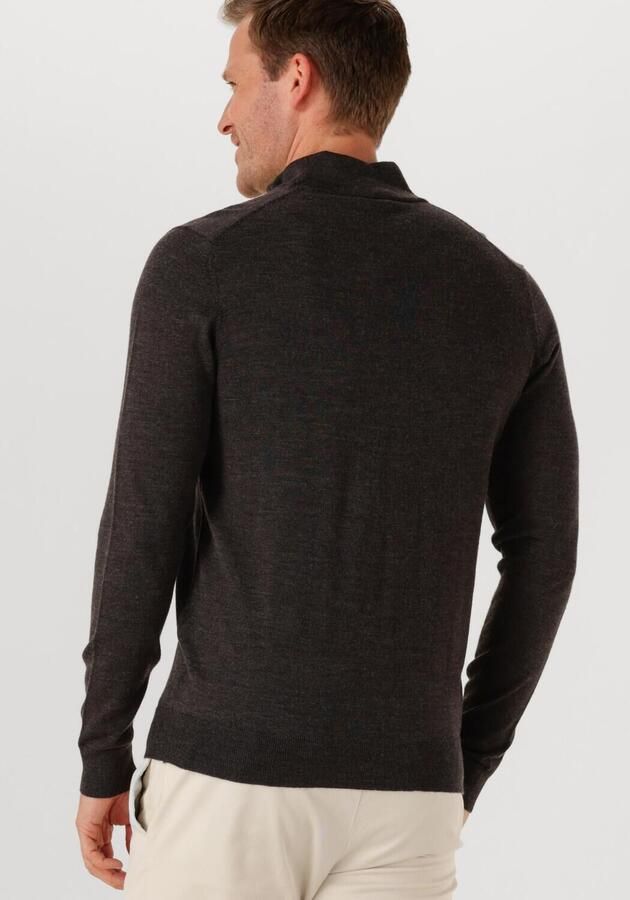PROFUOMO Heren Truien & Vesten Pullover Half Zip Merino Bruin
