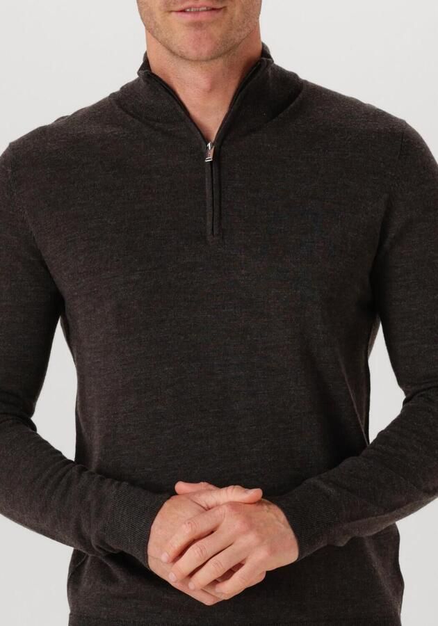 PROFUOMO Heren Truien & Vesten Pullover Half Zip Merino Bruin - Foto 2