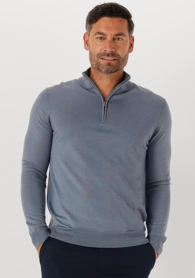 PROFUOMO Heren Truien & Vesten Pullover Half Zip Merino Donkerblauw - Foto 4