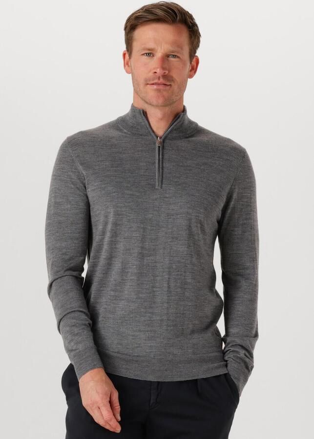 PROFUOMO Heren Truien & Vesten Pullover Half Zip Merino Grijs - Foto 4
