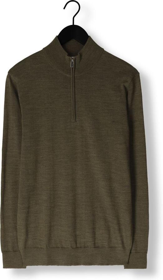 PROFUOMO Heren Truien & Vesten Pullover Half Zip Merino Groen - Foto 3