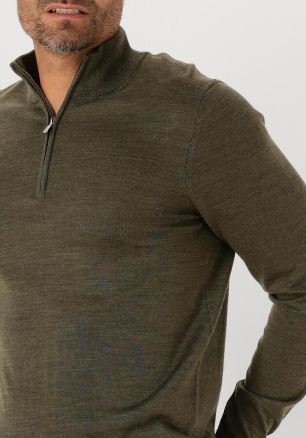 PROFUOMO Heren Truien & Vesten Pullover Half Zip Merino Groen - Foto 2