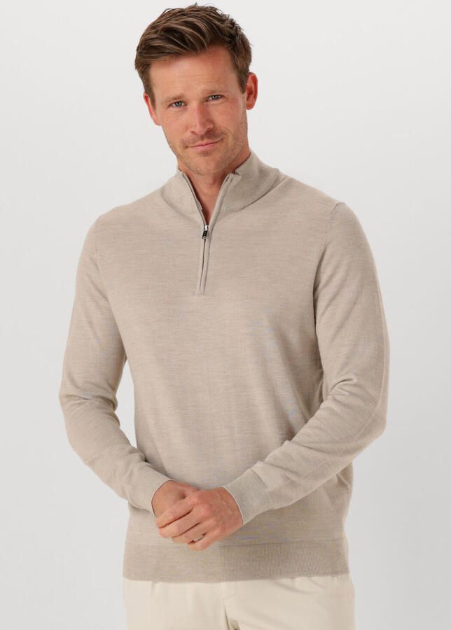 PROFUOMO Heren Truien & Vesten Pullover Half Zip Merino Zand - Foto 4
