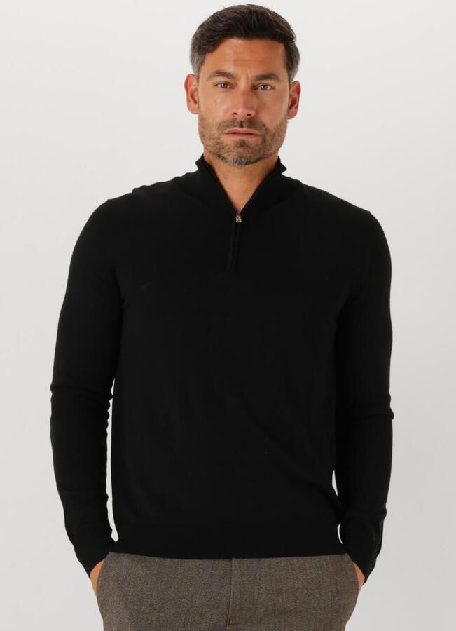 PROFUOMO Heren Truien & Vesten Pullover Half Zip Merino Zwart - Foto 4