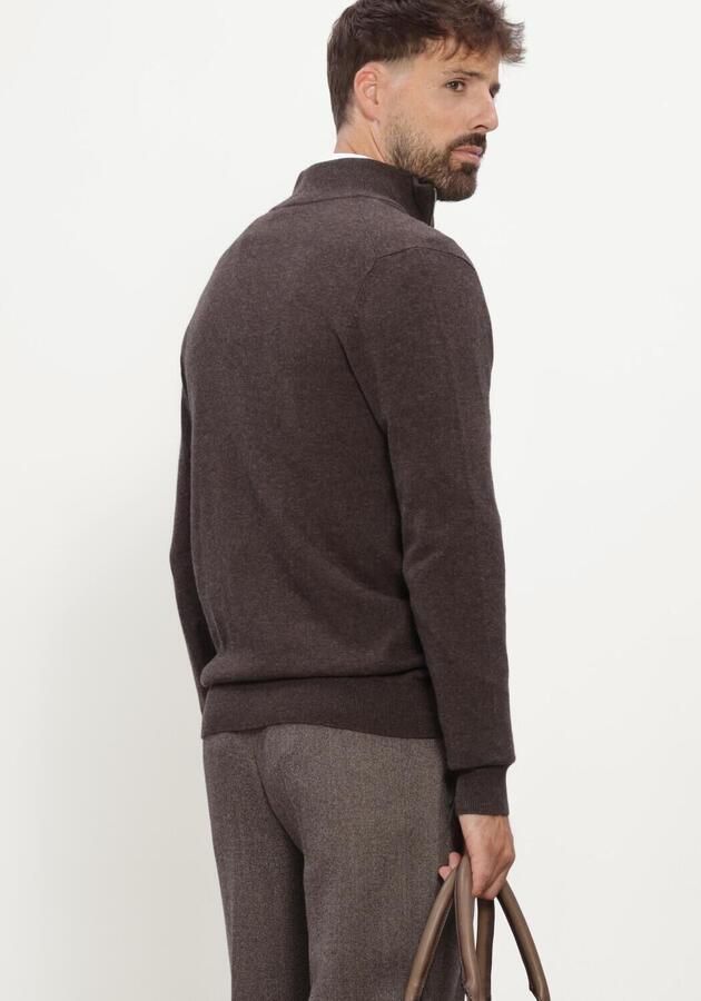 PROFUOMO Heren Truien & Vesten Pullover Half Zip New Wool Blend Bruin - Foto 2