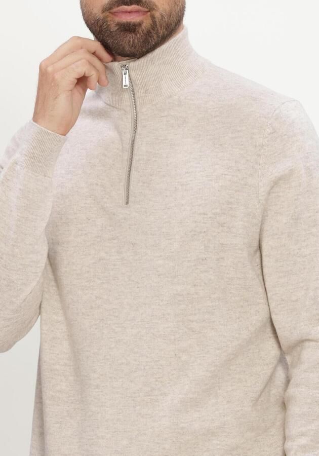 PROFUOMO Heren Truien & Vesten Pullover Half Zip New Wool Blend Ecru - Foto 3