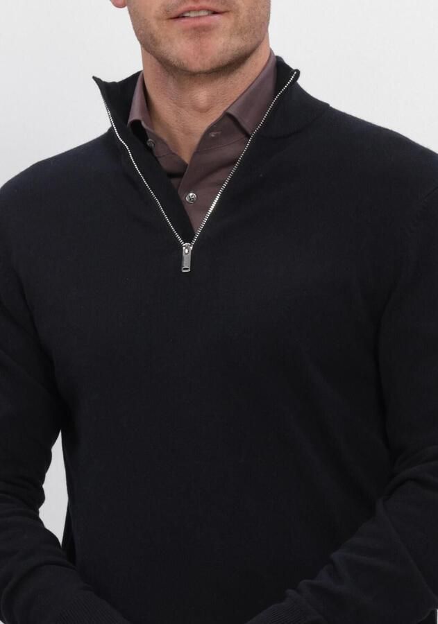 PROFUOMO Heren Truien & Vesten Pullover Half Zip New Wool Blend Zwart - Foto 2
