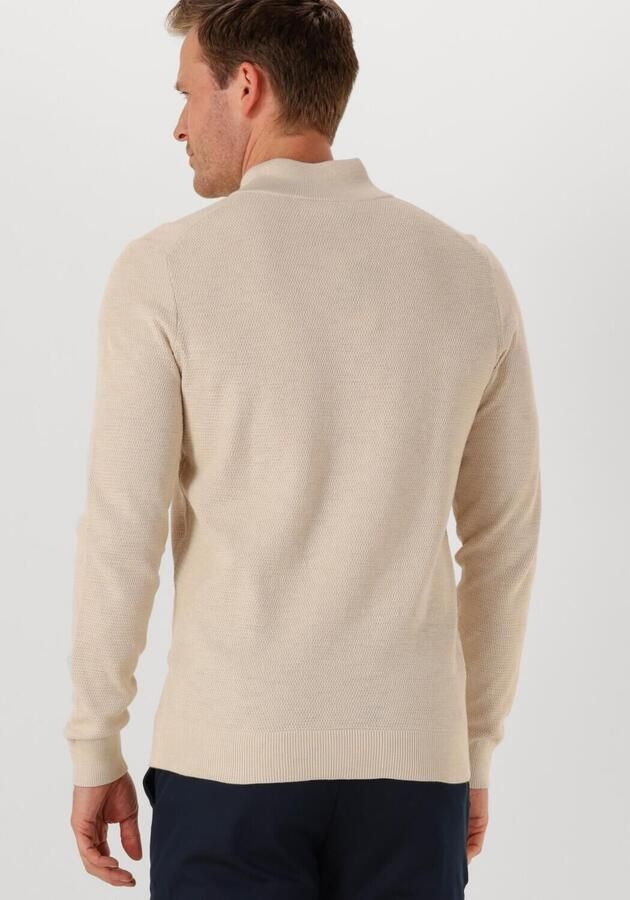 PROFUOMO Heren Truien & Vesten Pullover Half Zip Twinkle Slub Beige - Foto 1