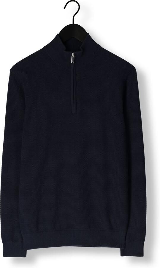 PROFUOMO Heren Truien & Vesten Pullover Half Zip Twinkle Slub Donkerblauw - Foto 3