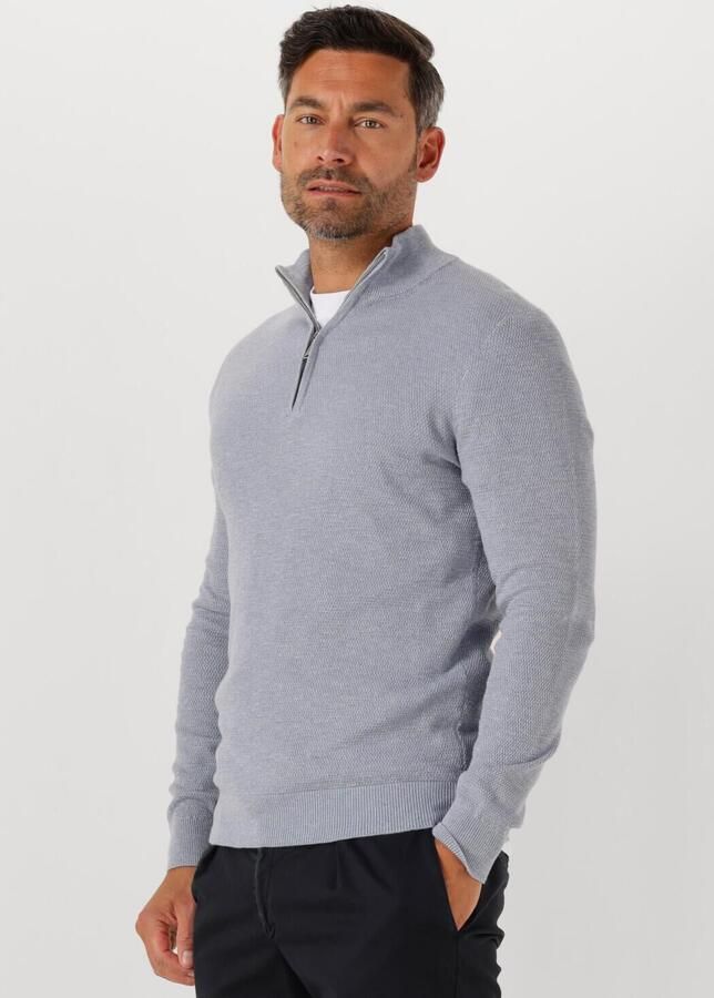 PROFUOMO Heren Truien & Vesten Pullover Half Zip Twinkle Slub Grijs - Foto 4