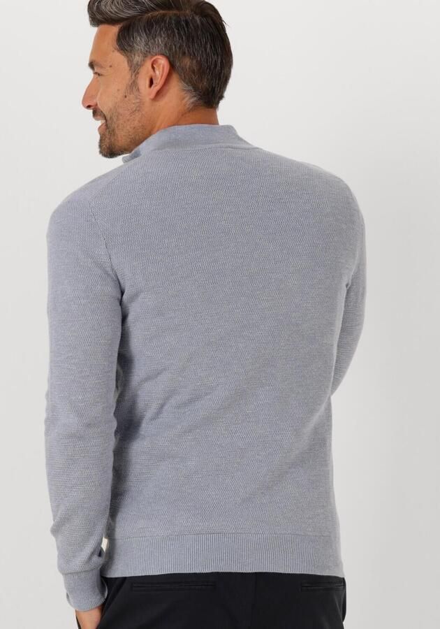 PROFUOMO Heren Truien & Vesten Pullover Half Zip Twinkle Slub Grijs