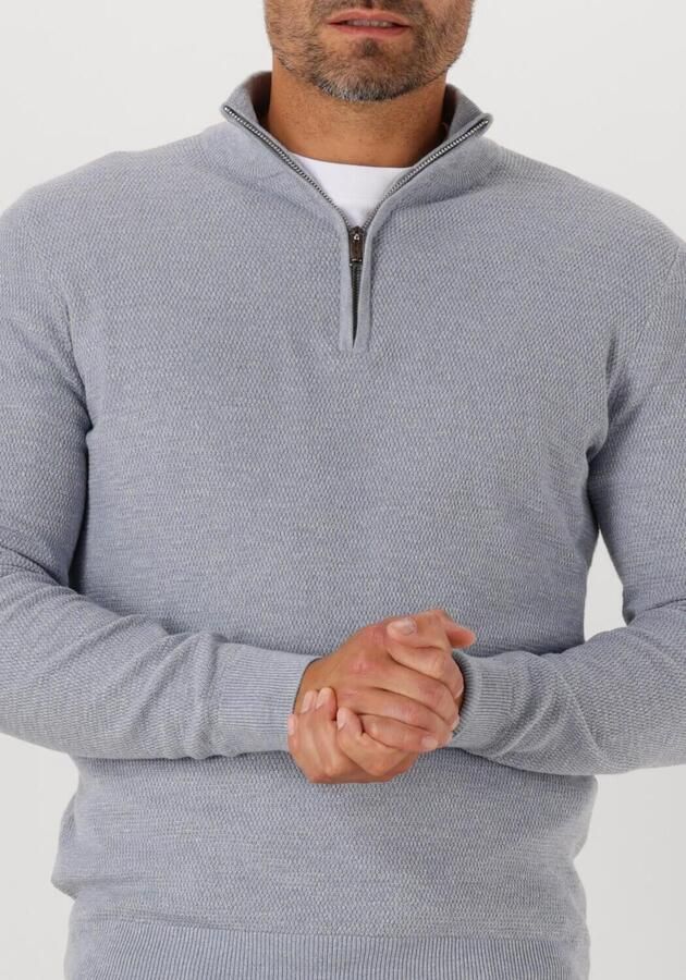 PROFUOMO Heren Truien & Vesten Pullover Half Zip Twinkle Slub Grijs - Foto 2