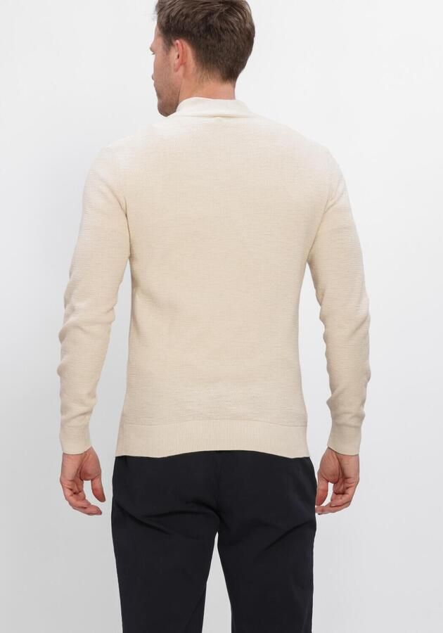 PROFUOMO Heren Truien & Vesten Pullover Half Zip Twinkle Slub Structure Creme - Foto 2