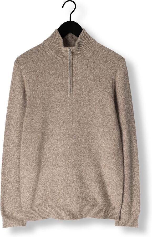 PROFUOMO Heren Truien & Vesten Pullover Half Zip Wool Blend Beige - Foto 3