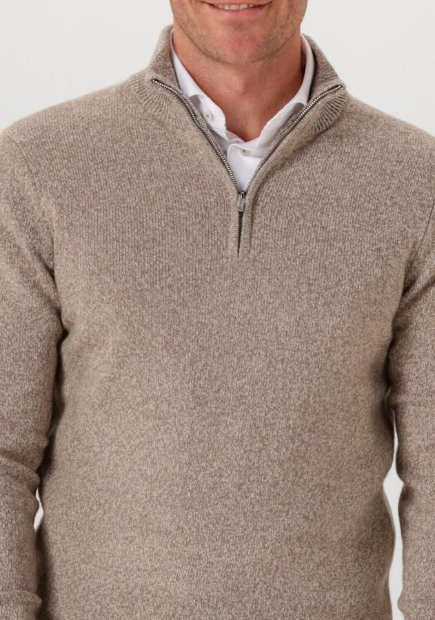 PROFUOMO Heren Truien & Vesten Pullover Half Zip Wool Blend Beige