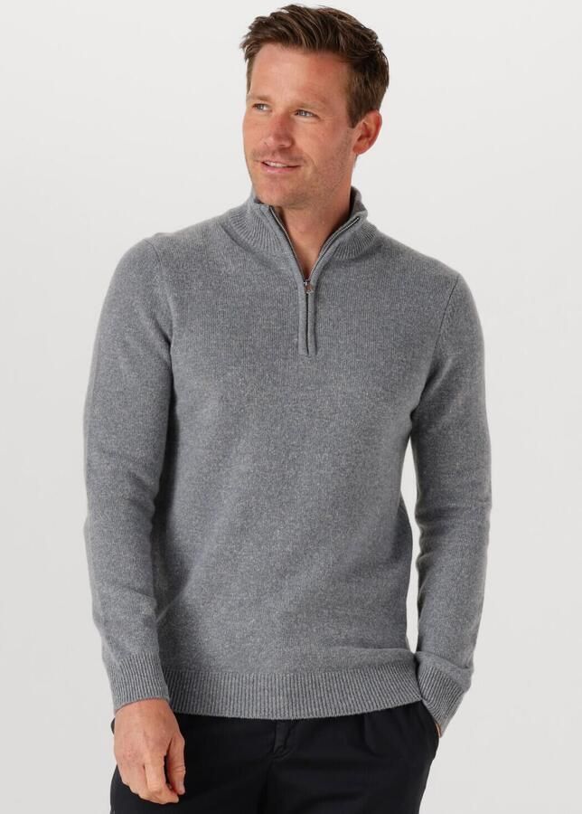 PROFUOMO Heren Truien & Vesten Pullover Half Zip Wool Blend Grijs - Foto 4
