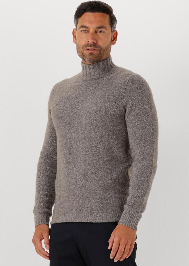 PROFUOMO Heren Truien & Vesten Pullover Mock Neck Boiled Wool Bruin - Foto 4