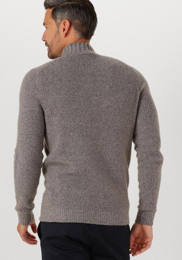 PROFUOMO Heren Truien & Vesten Pullover Mock Neck Boiled Wool Bruin