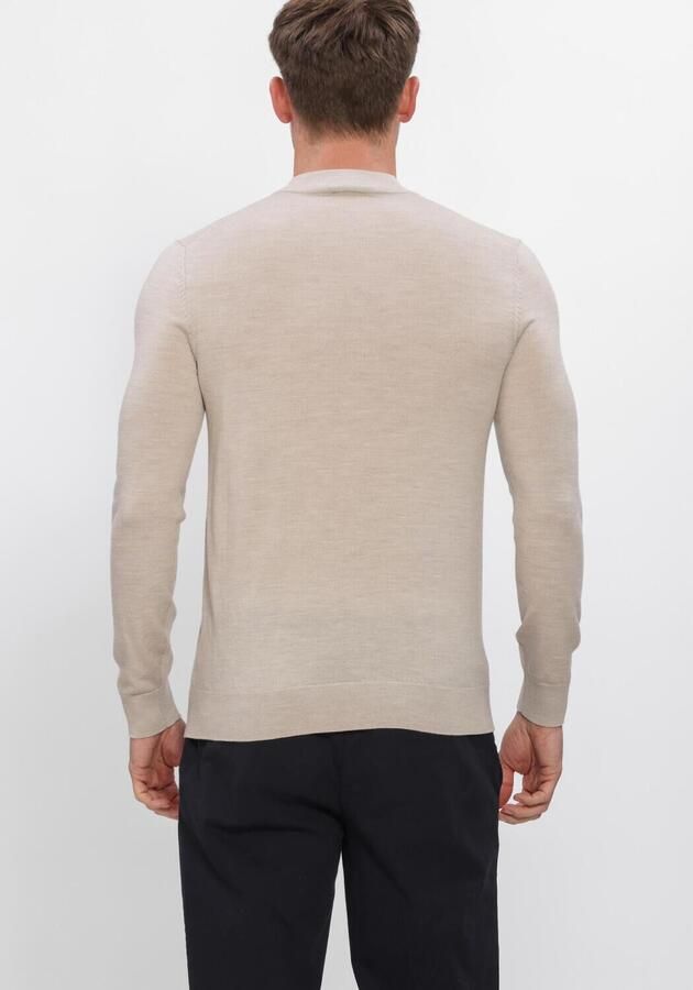 PROFUOMO Heren Truien & Vesten Pullover Mock Neck Extrafine Merino Beige - Foto 2