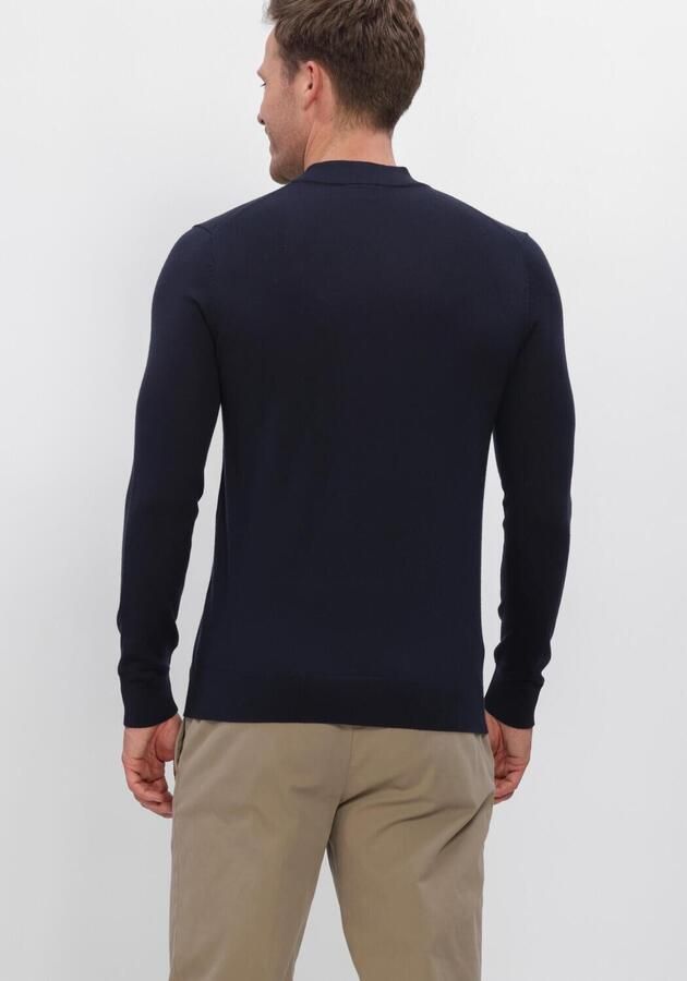 PROFUOMO Heren Truien & Vesten Pullover Mock Neck Extrafine Merino Donkerblauw - Foto 3