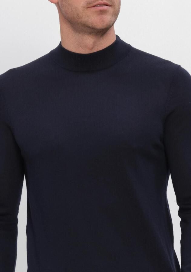 PROFUOMO Heren Truien & Vesten Pullover Mock Neck Extrafine Merino Donkerblauw - Foto 2