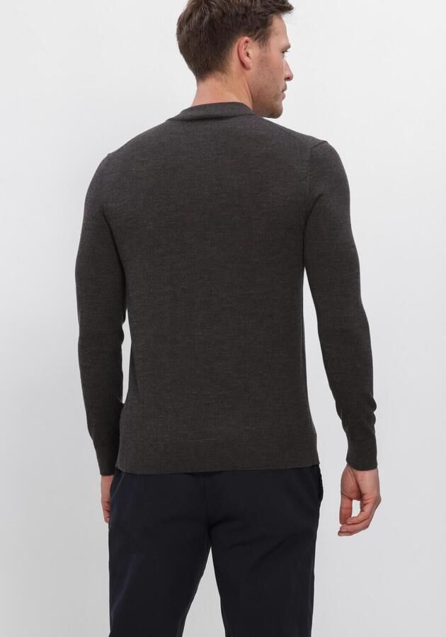 PROFUOMO Heren Truien & Vesten Pullover Mock Neck Extrafine Merino Donkergrijs - Foto 3