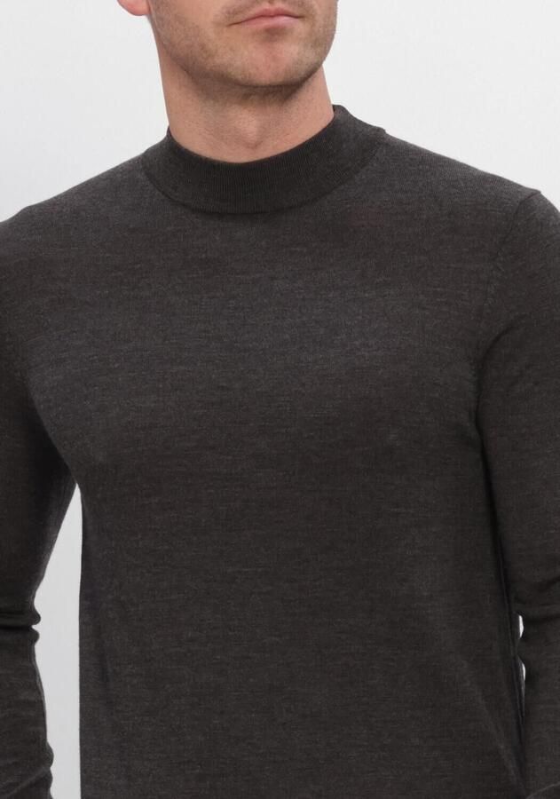 PROFUOMO Heren Truien & Vesten Pullover Mock Neck Extrafine Merino Donkergrijs - Foto 2