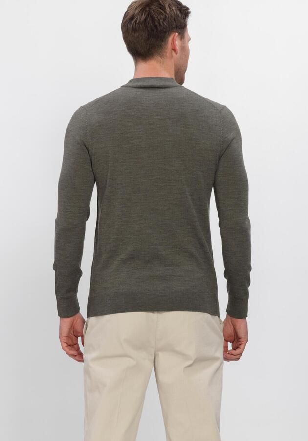 PROFUOMO Heren Truien & Vesten Pullover Mock Neck Extrafine Merino Khaki - Foto 2