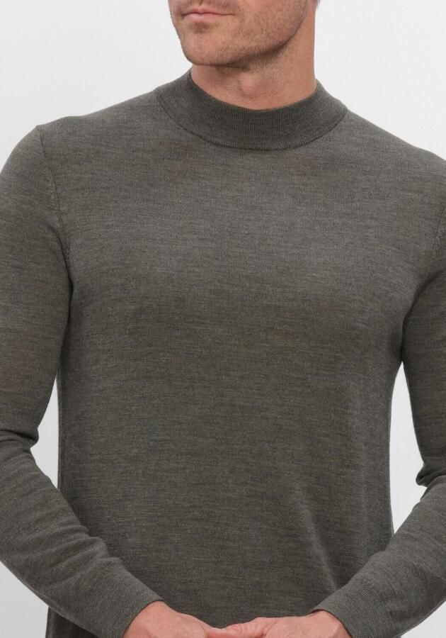 PROFUOMO Heren Truien & Vesten Pullover Mock Neck Extrafine Merino Khaki - Foto 3