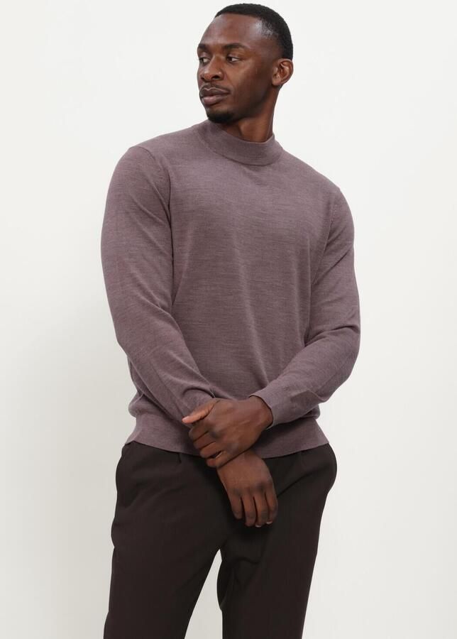 PROFUOMO Heren Truien & Vesten Pullover Mock Neck Extrafine Merino Paars