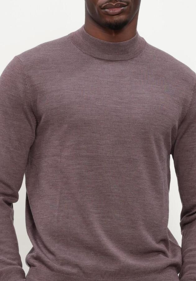PROFUOMO Heren Truien & Vesten Pullover Mock Neck Extrafine Merino Paars - Foto 3