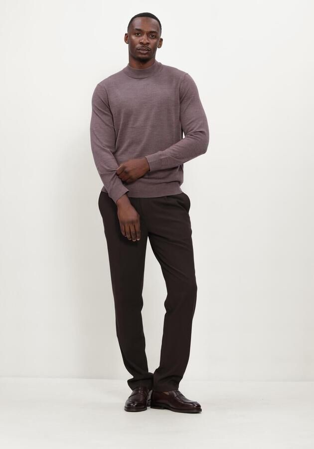 PROFUOMO Heren Truien & Vesten Pullover Mock Neck Extrafine Merino Paars - Foto 4