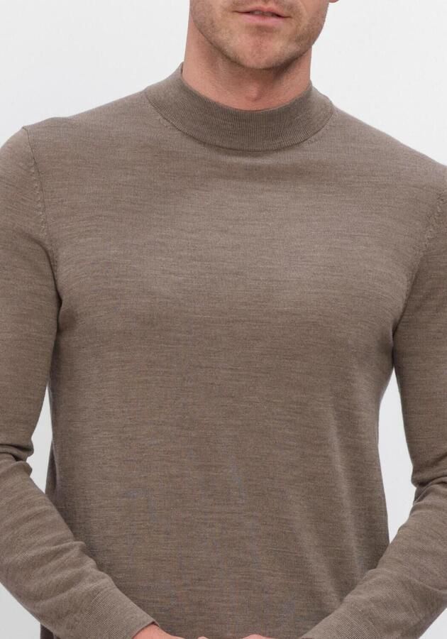 PROFUOMO Heren Truien & Vesten Pullover Mock Neck Extrafine Merino Taupe - Foto 3