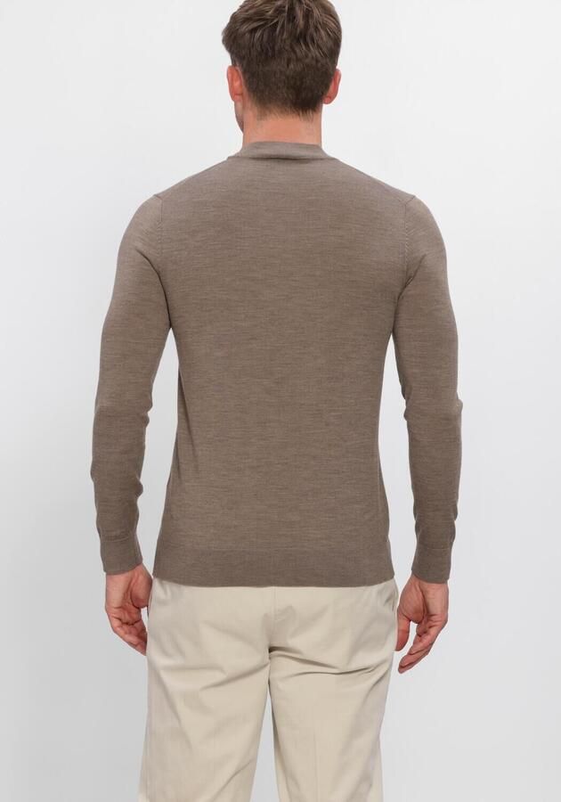 PROFUOMO Heren Truien & Vesten Pullover Mock Neck Extrafine Merino Taupe - Foto 2