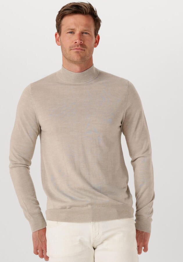 PROFUOMO Heren Truien & Vesten Pullover Mock Neck Merino Beige - Foto 4