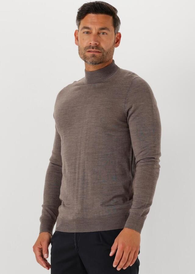 PROFUOMO Heren Truien & Vesten Pullover Mock Neck Merino Bruin - Foto 4